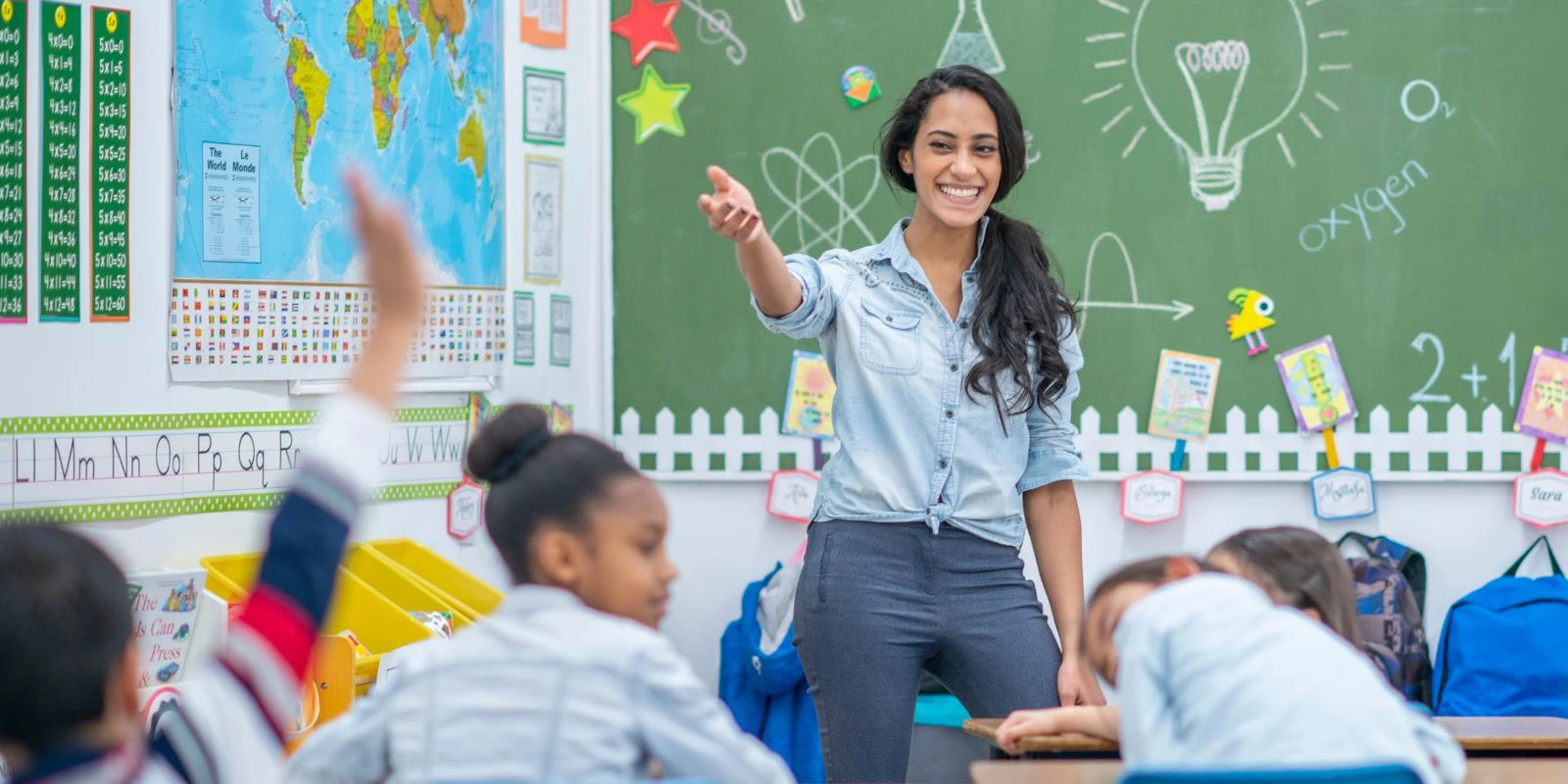 US expat teacher working in a Thailand international school classroom